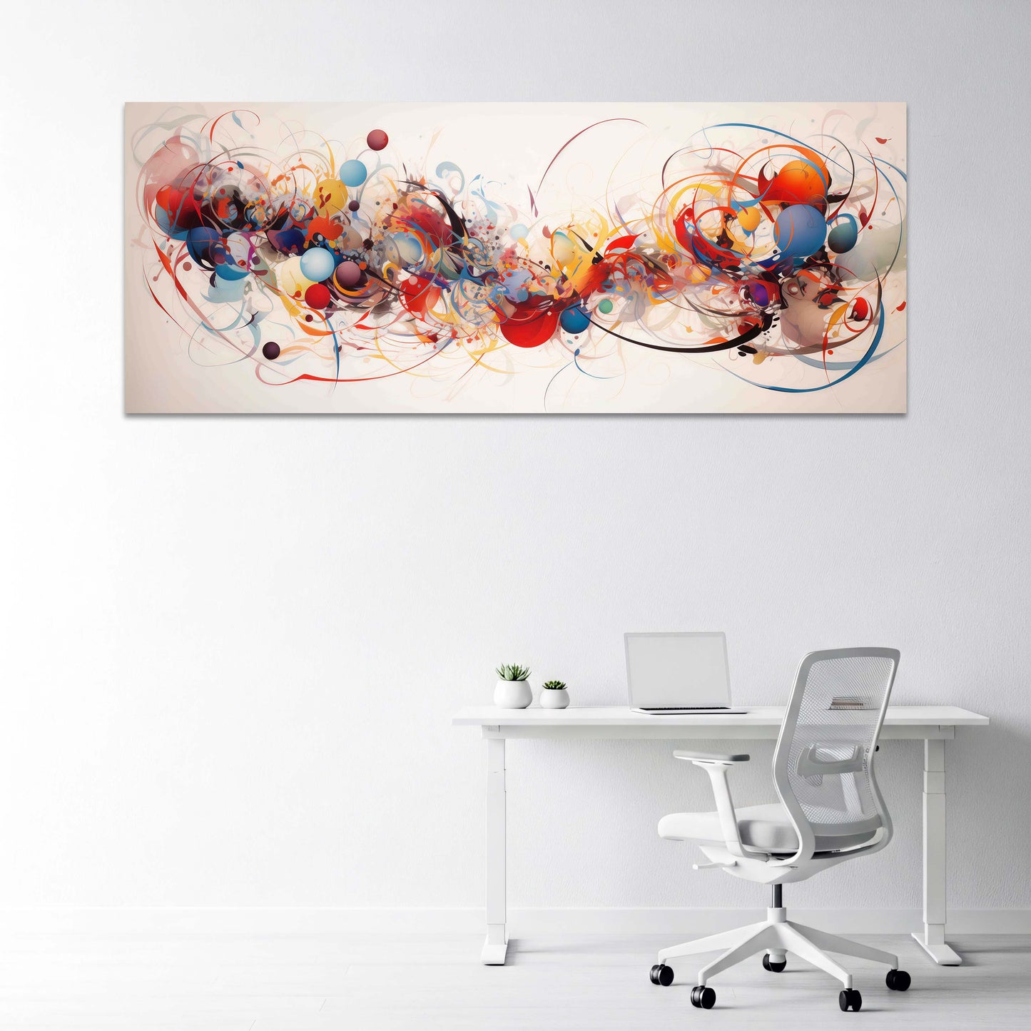 Abstrakte Kugeln Linien Wirbel mit Dynamik Kunst Wandbild