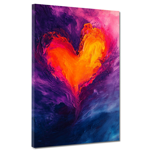 Abstrakt Herz Flammen Liebe Farbenspiel Wandbild
