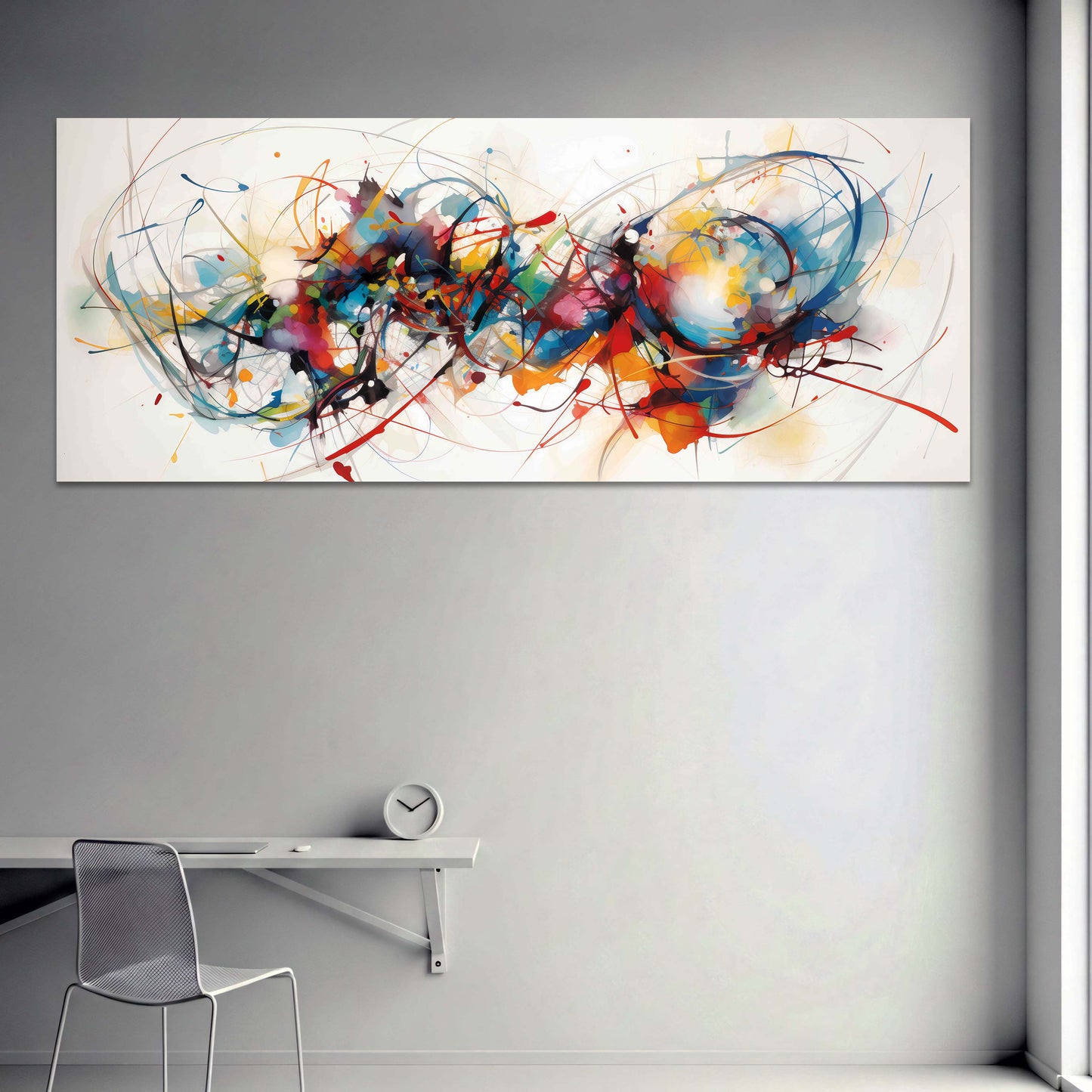Abstrakte Linien mit dynamischer Farbexplosion Wandbild