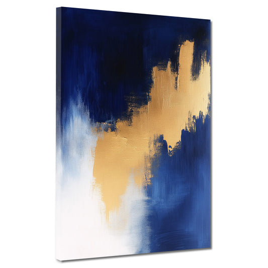 Abstrakt gold blau weiß Kontrast Strukturen Wandbild