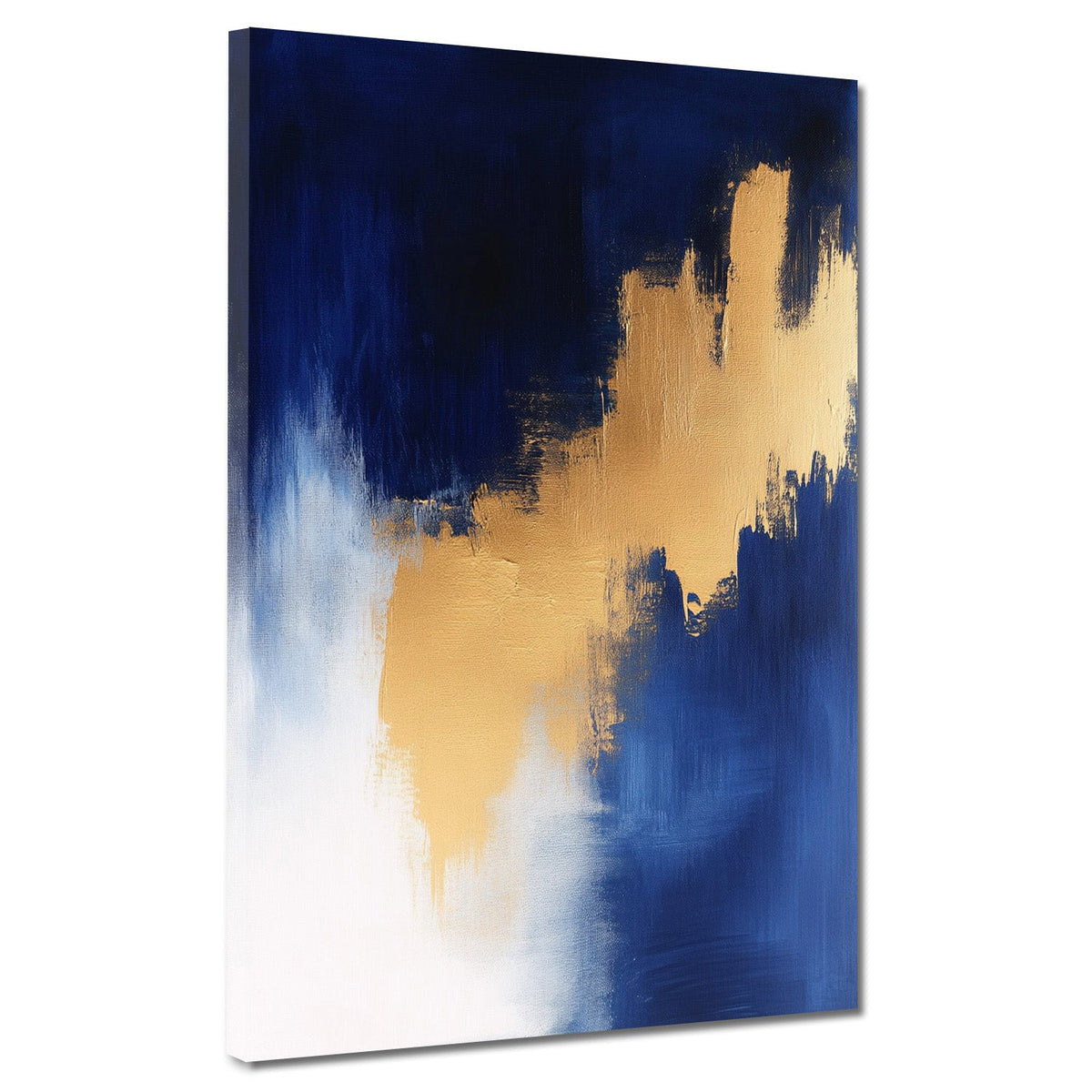 Gold, Blau & Weiß im Kontrast – Wandbild