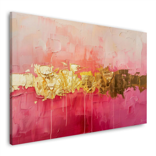 Abstrakte Malerei rosa Gold modern elegant Wandbild