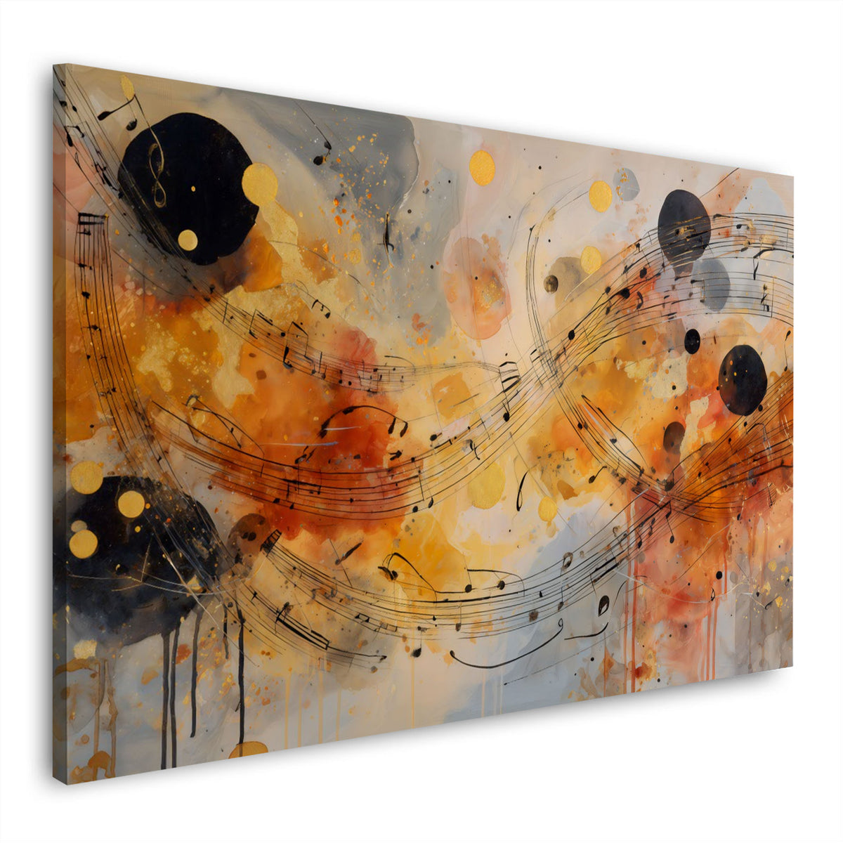 Abstrakte Musikkomposition in Pastelltönen Wandbild