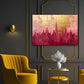 Abstraktes Stadtpanorama modern expressiv Wandbild – Raumansicht 2