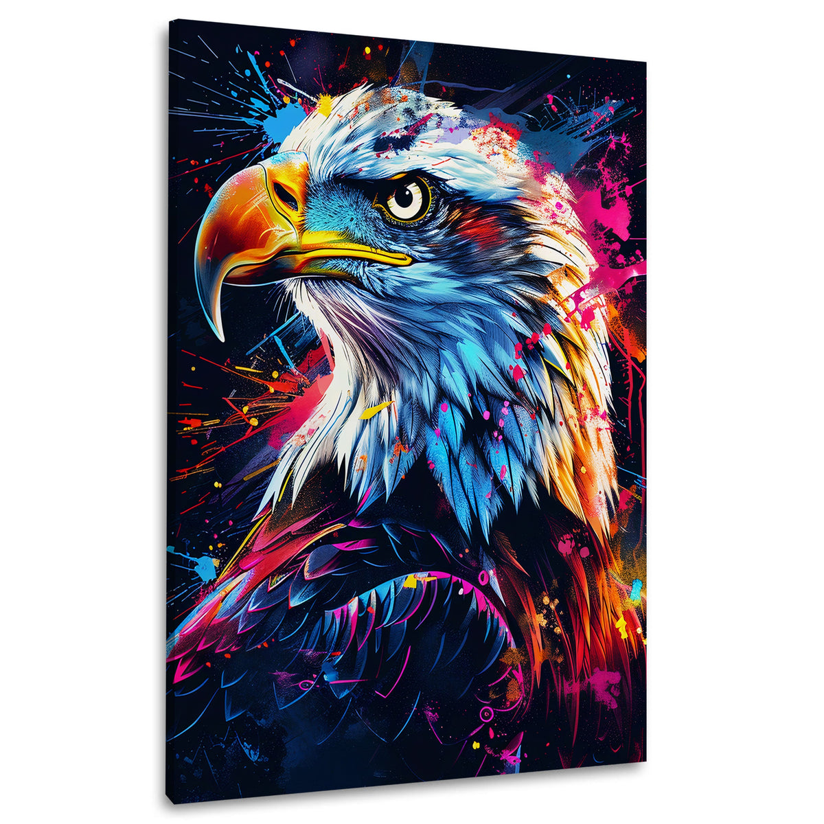 Adler Porträt Pop Art Farbenexplosion – Wandbild