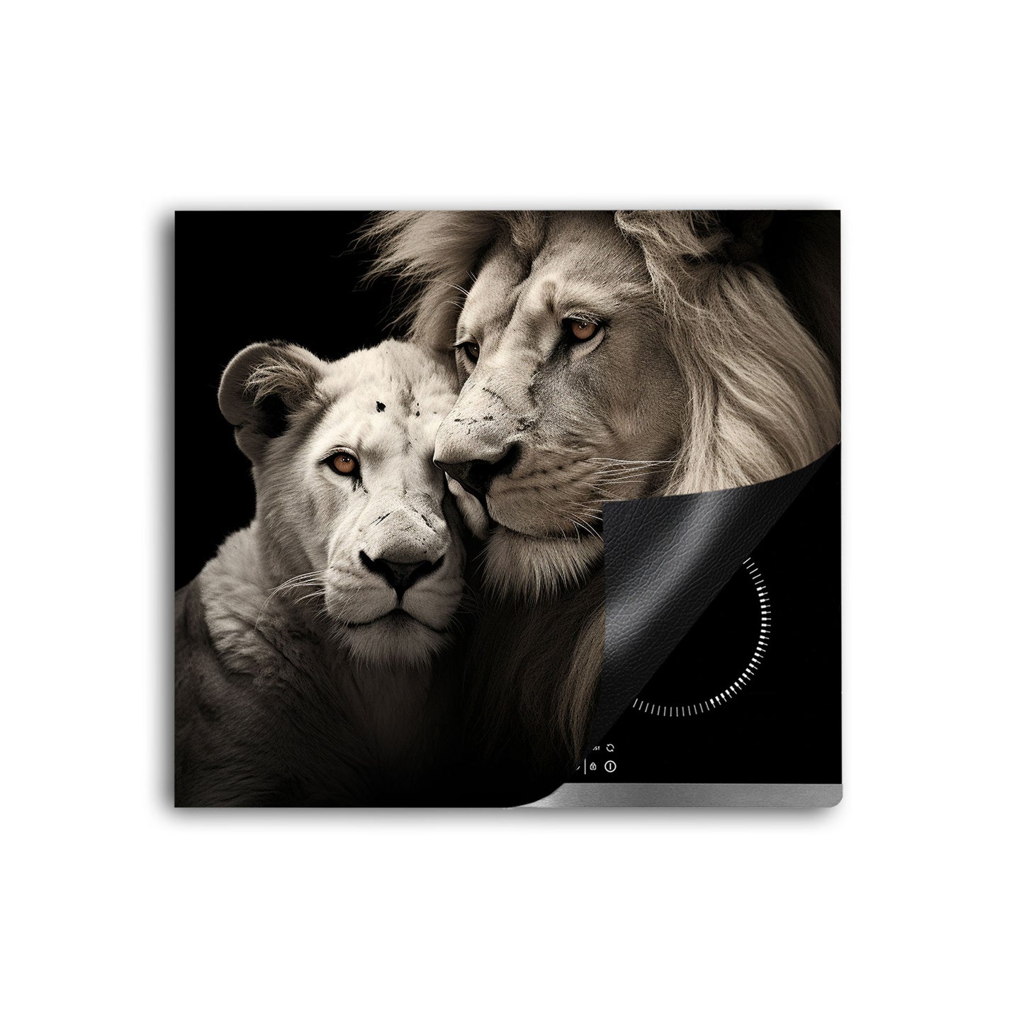 Afrika Löwenpaar Herdabdeckplatte Induktionsschutz für Ceranfeld & Küche Deko