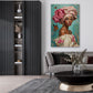 Afrikanische Frau mit Blumen-Turban und Schmetterlingen Wandbild