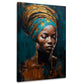 Afrikanische Frau Kopftuch Schmuck Eleganz Wandbild