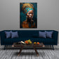 Afrikanische Frau Kopftuch Schmuck Eleganz Wandbild