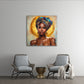 Afrikanische Frau mit Kopftuch und goldener Aura Wandbild