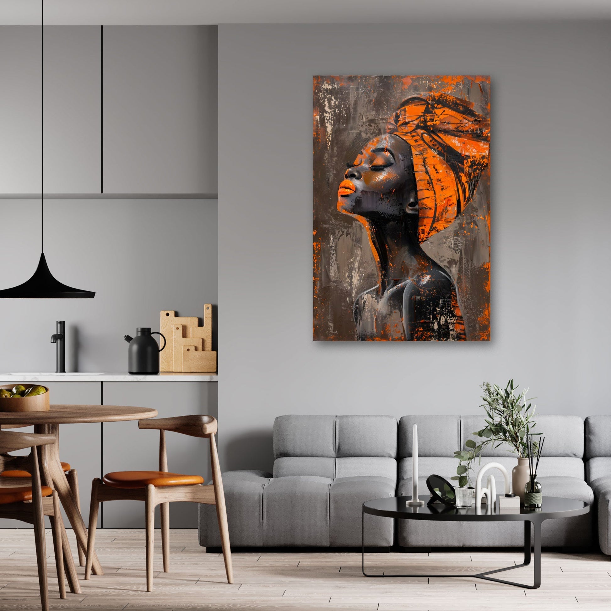 Afrikanische Frau Turban Portrait elegant Wandbild