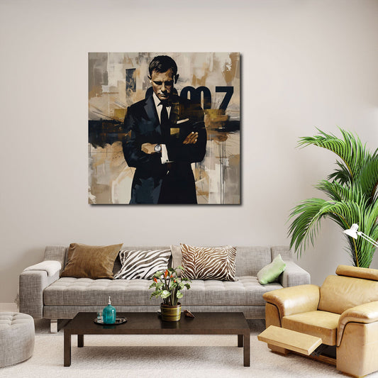 Pop Art Wandbild über einem Sofa im Wohnraum