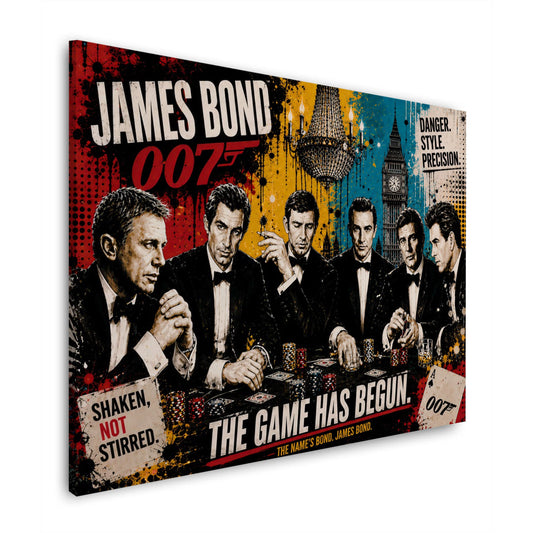Agenten am Pokertisch im Pop Art Stil Wandbild