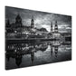 Altstadt Elbe Dresdner Spiegelung schwarz weiß Wandbild