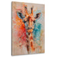 Giraffenportrait in zarten Farbverläufen als buntes Wandbild
