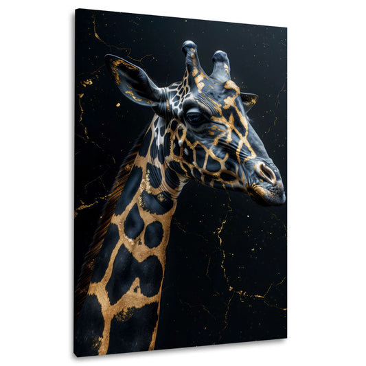 Farbenfrohes Aquarell Giraffenportrait Wandbild