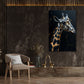 Farbenfrohes Aquarell Giraffenportrait Wandbild