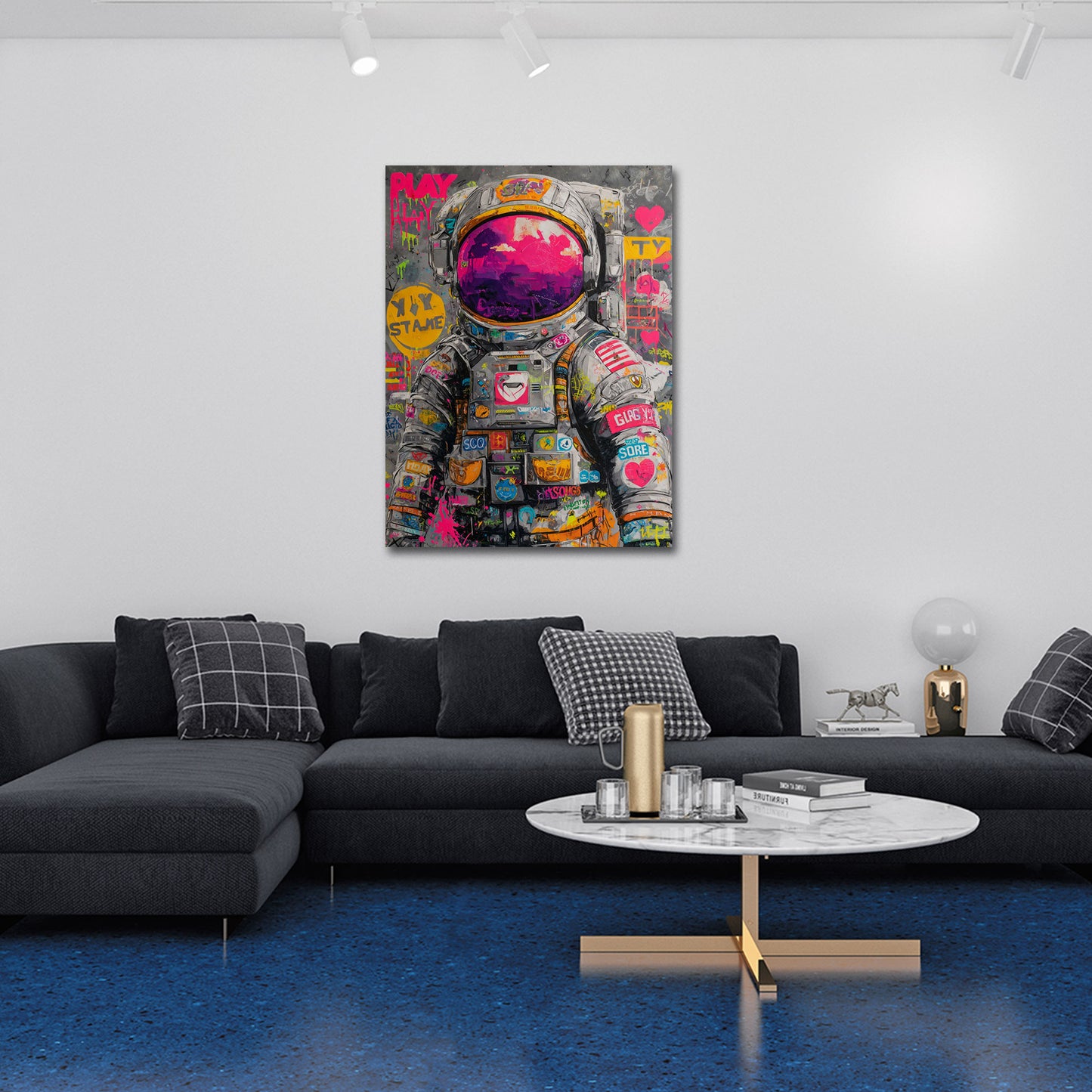 Astronaut Pop Art Weltraum Street Art Wandbild