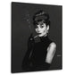 Audrey mit Zigarette schwarz-weiß elegant Wandbild