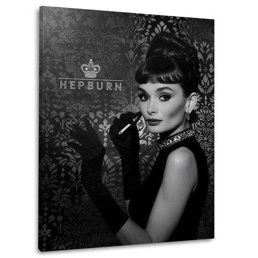 Elegantes Audrey-Porträt schwarz-weiß Ikone Wandbild