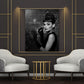 Elegantes Audrey-Porträt schwarz-weiß Ikone Wandbild