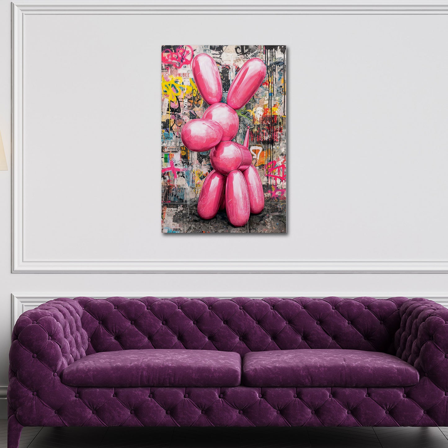 Ballonhund Pop Art pink Skulptur modern Wandbild