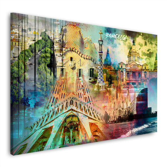 Barcelona Pop Art Architektur Wahrzeichen Wandbild