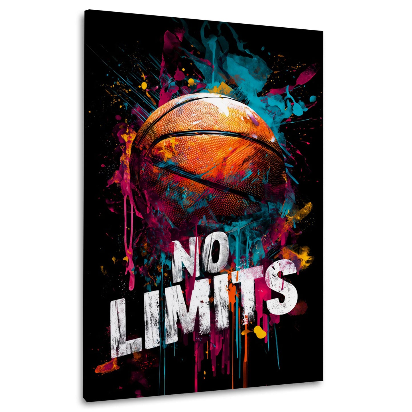 Basketball in Pop Art Splash Motivation No Limits Wandbild