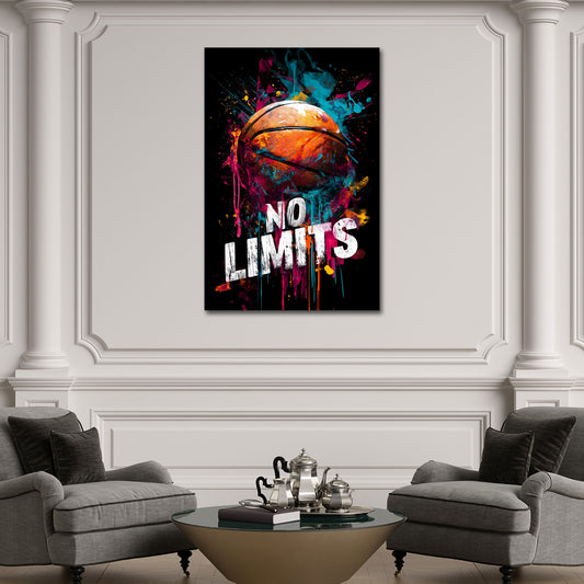 Basketball in Pop Art Splash Motivation No Limits Wandbild