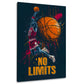 Basketball Spieler in Pop Art Motivation No Limits Wandbild