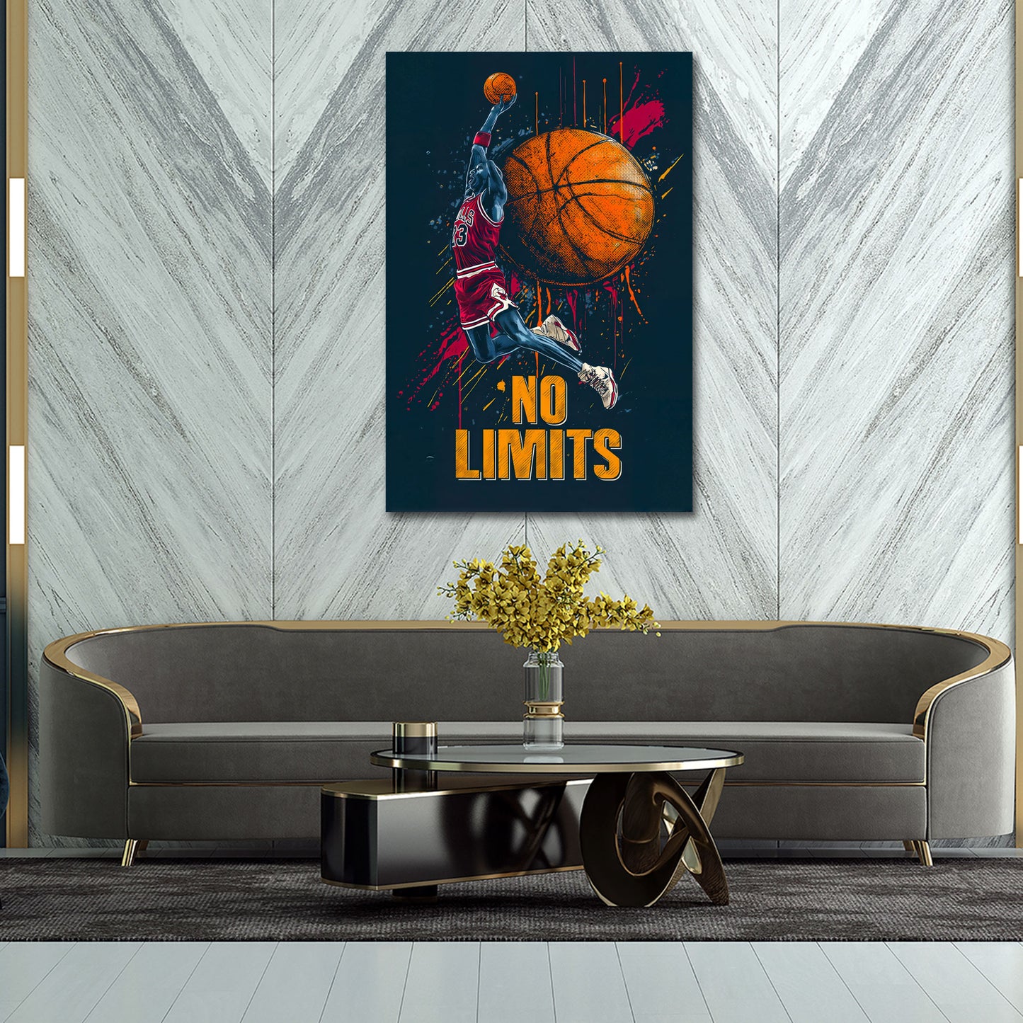 Basketball Spieler in Pop Art Motivation No Limits Wandbild
