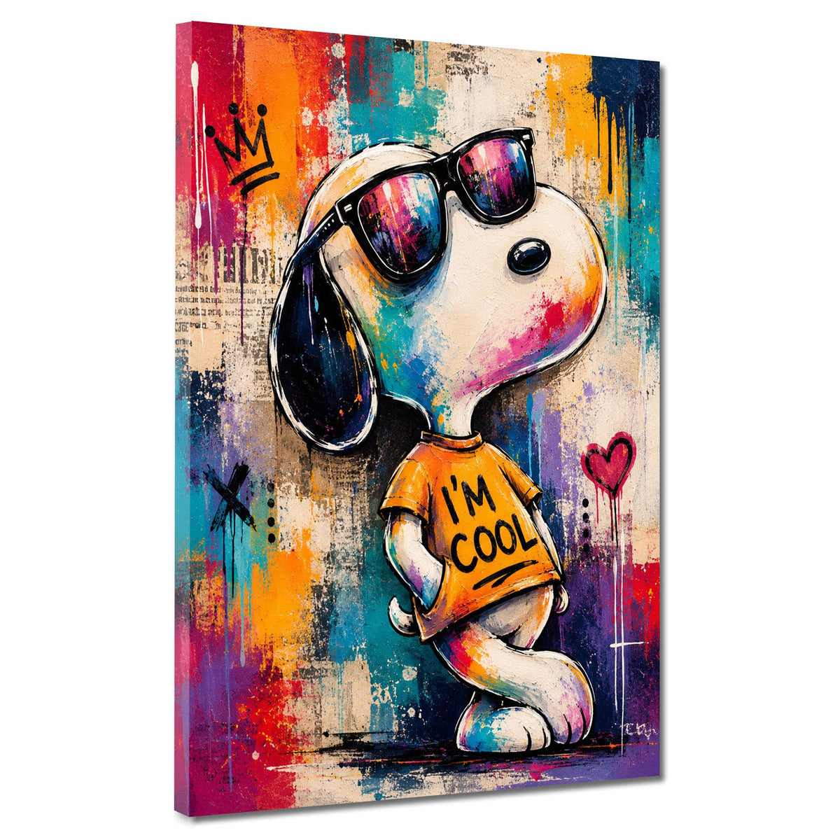 Comic Beagle mit Sonnenbrille im Pop Art Graffiti Stil Wandbild