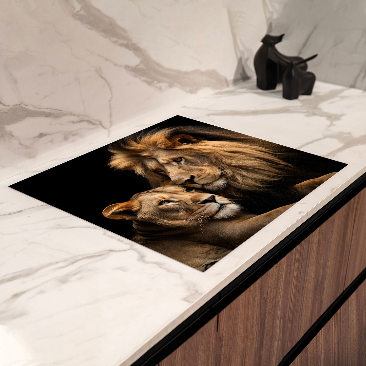Beautiful Lions, Löwen Herdabdeckplatte Induktionsschutz für Ceranfeld & Küche Deko