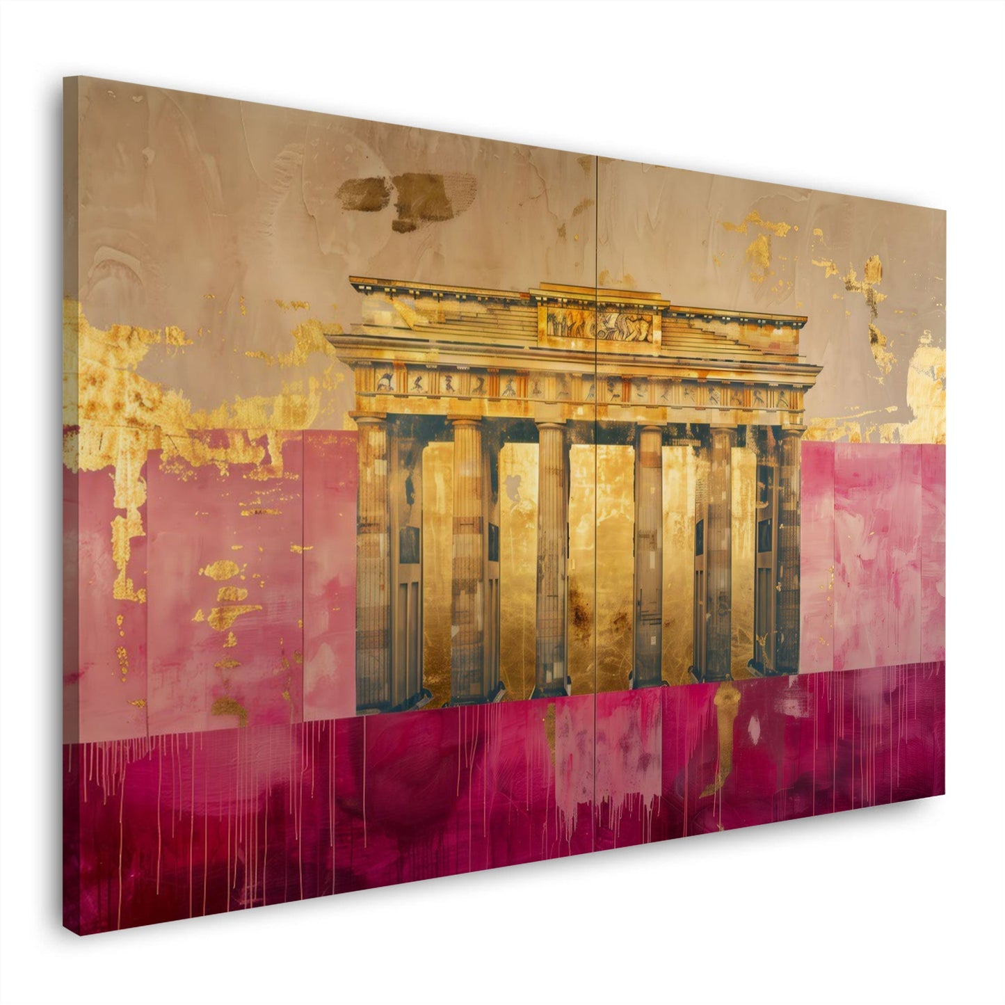 Berlin Gold abstrakt und modern als Kunstwerk Wandbild