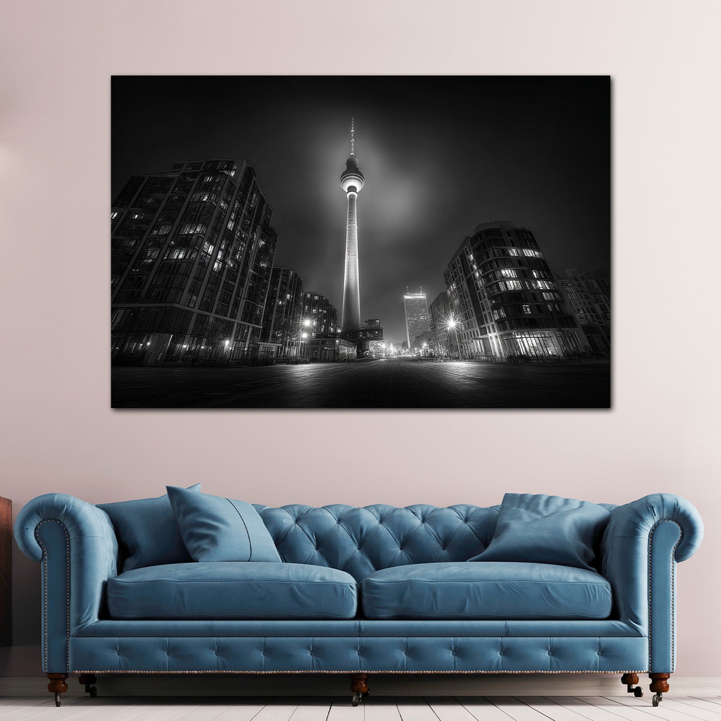 Berliner Fernsehturm schwarz weiß Architektur Wandbild