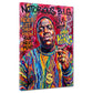 Biggie Rapper mit Goldkette als Pop Art Graffiti Wandbild