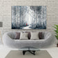 Birkenwald Landschaft Weg im Wald roter Mantel Figur Natur Wandbild