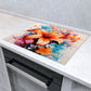 Blumen Abstract Splash Herdabdeckplatte Induktionsschutz für Ceranfeld & Küche Deko