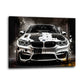 BMW M Sportwagen schwarz weiß Dynamik Wandbild
