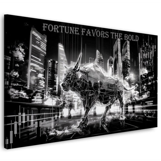 Börse Bulle schwarz weiß Finanzmarkt Trading Erfolg Wandbild