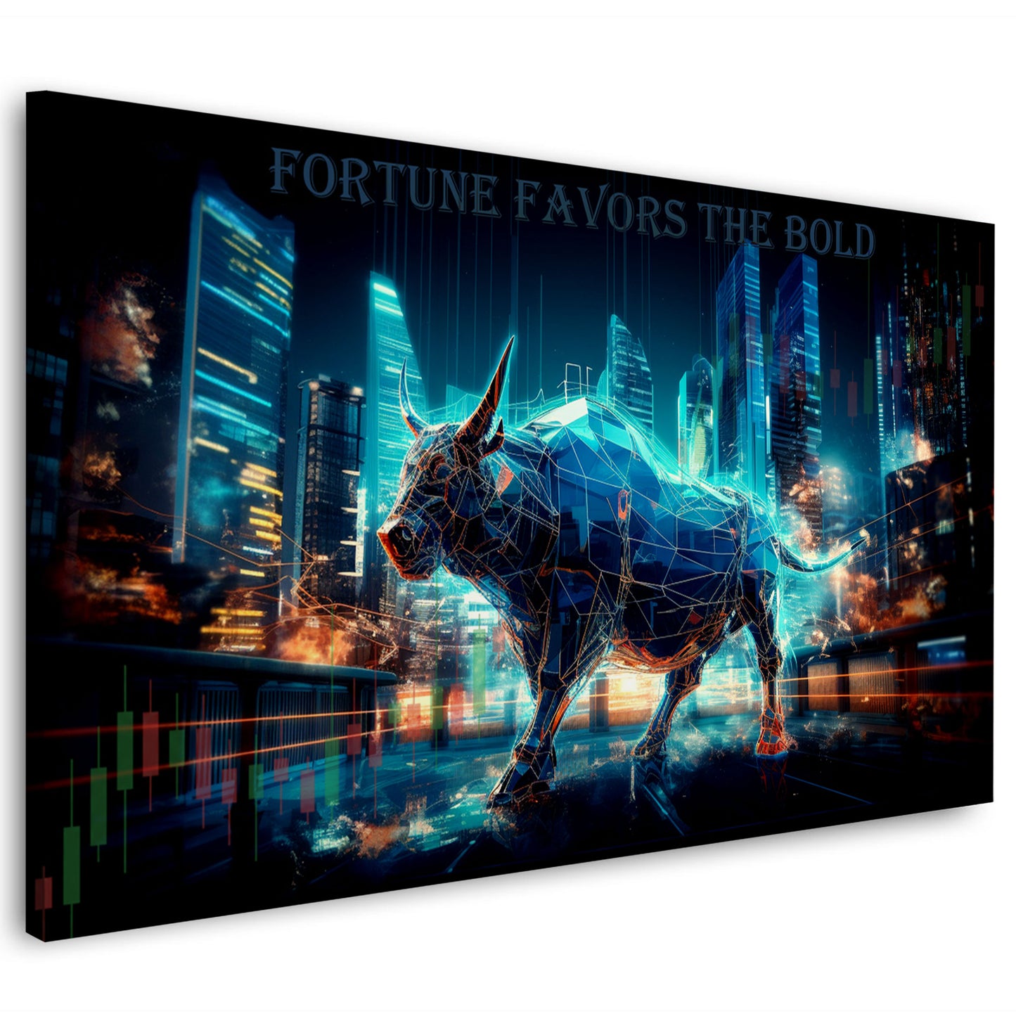 Börse Bulle Trading Fortune favors the bold Erfolg Wandbild