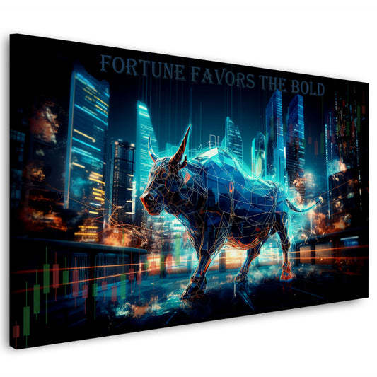 Börse Bulle Trading Fortune favors the bold Erfolg Wandbild
