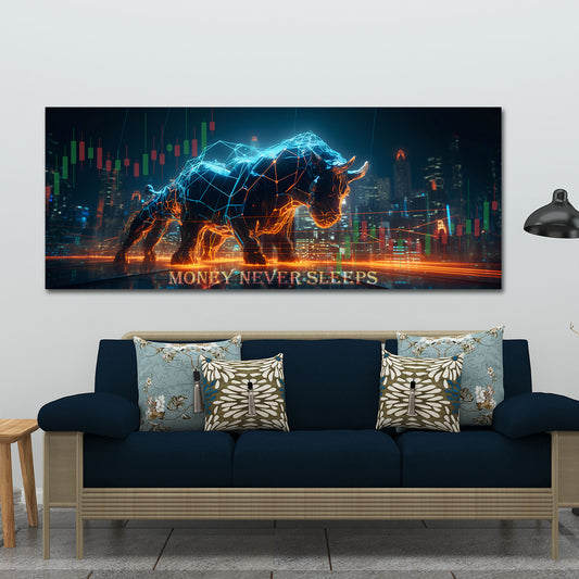 Börsen Bulle Trading Chart Money Motivation Wandbild