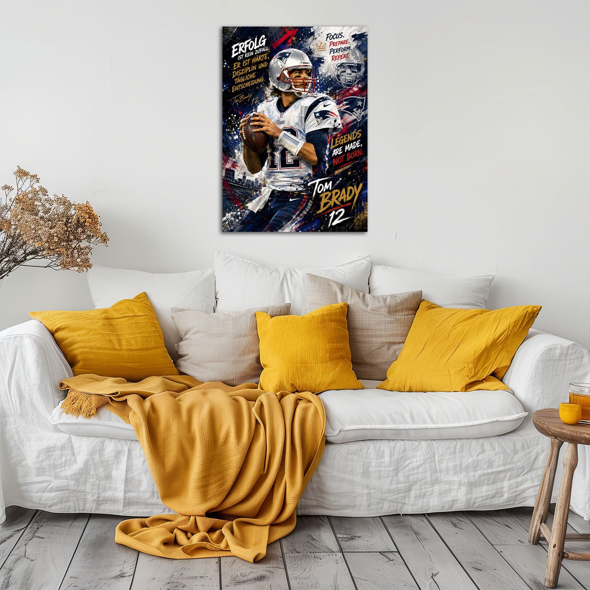 Sport Wandbild im Hochformat an einer Wohnraumwand