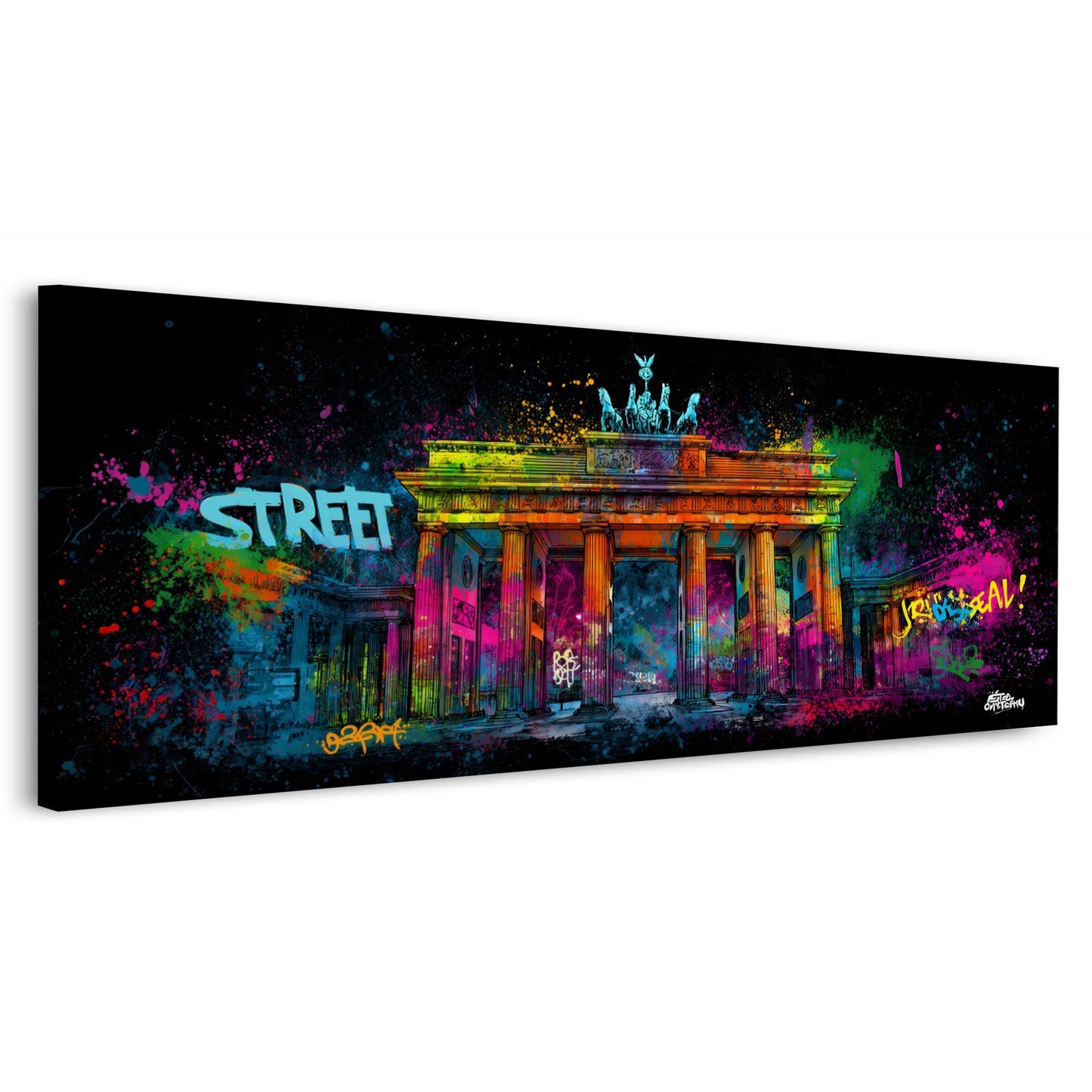 Brandenburger Tor Berlin Farben Splash Street Art Wandbild