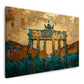 Brandenburger Tor in Gold und Türkis in Aquarell Wandbild