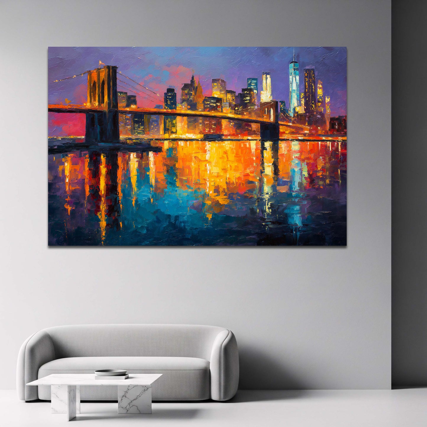Brooklyn Bridge und Skyline New York Wandbild