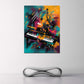 Buntes Pop Art Klavier mit abstrakten Farben Wandbild