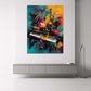 Buntes Pop Art Klavier mit abstrakten Farben Wandbild