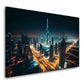 Burj Khalifa Dubai beleuchtete Skyline der Stadt Wandbild